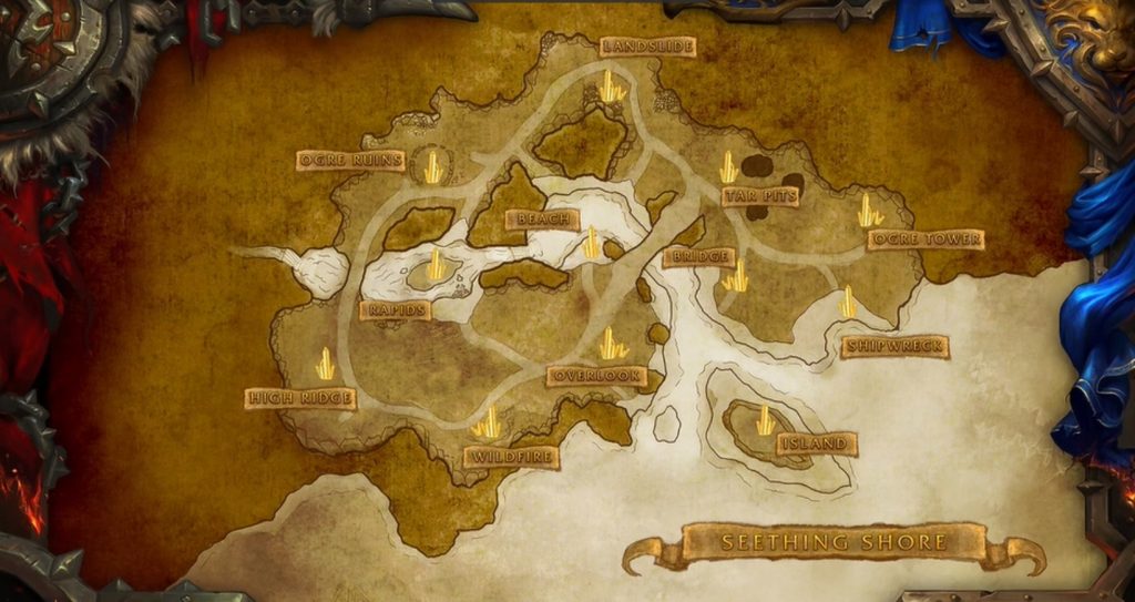WoW Seething Shore Map