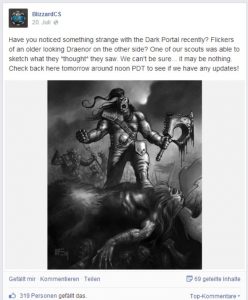 World of Warcraft: Facebook Post