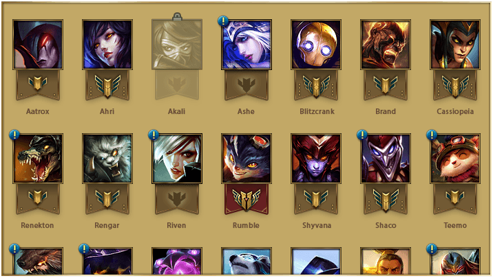 League of Legends Mastery Tier