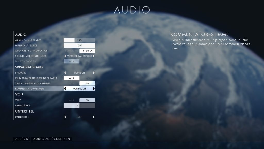 Battlefield 1 Kommentator Stimme wechseln