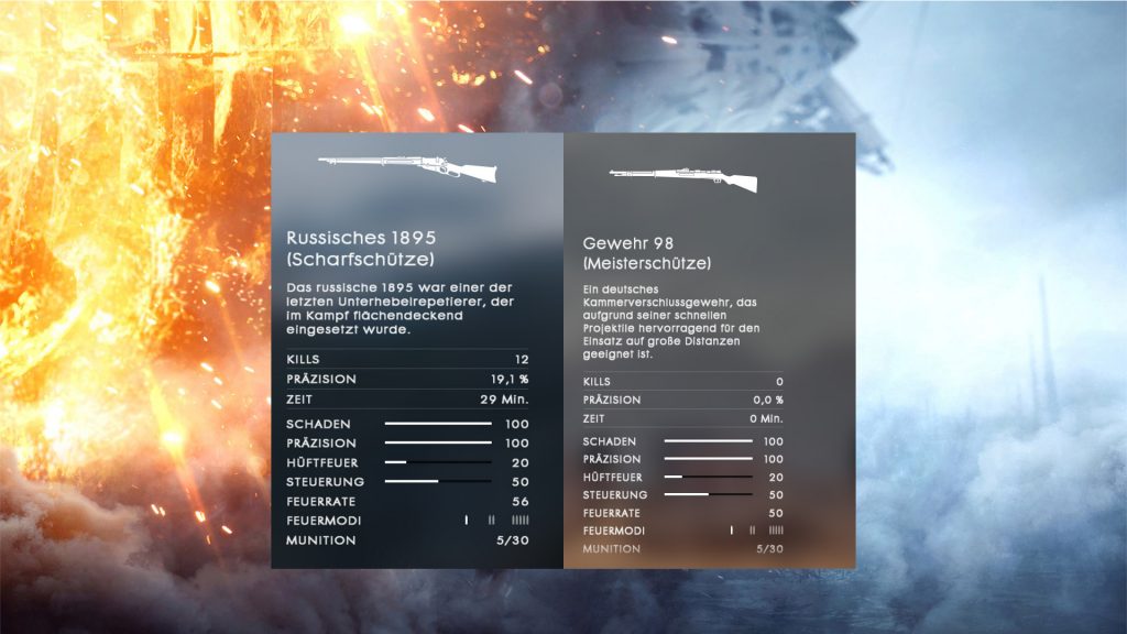 Battlefield 1 Vergleich Sniper Waffen
