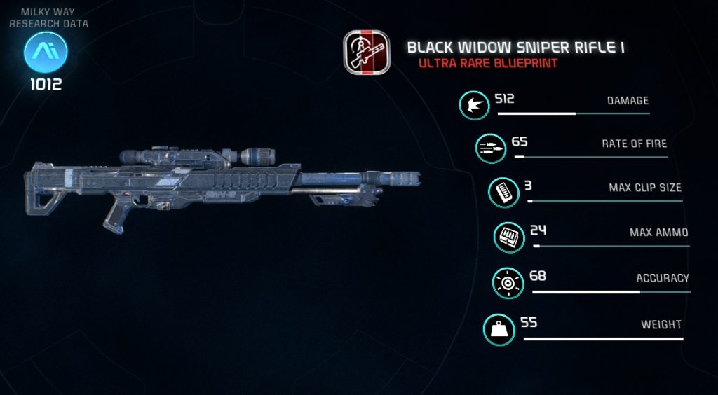 Mass Effect Andromeda Black Widow Sniper Rifle