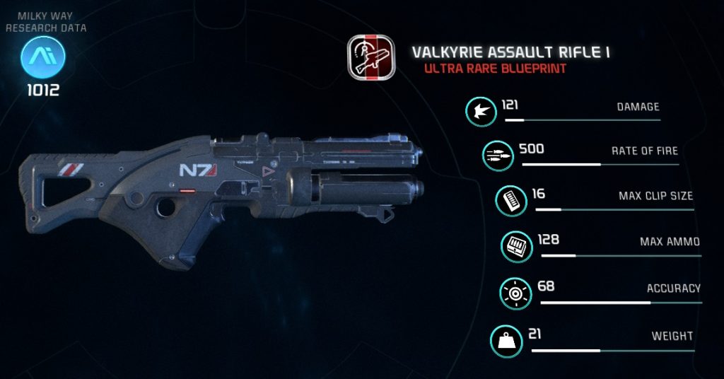 Mass Effect Andromeda Valkyrie Assault Rifle