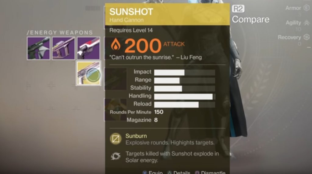 destiny 2 sunshot