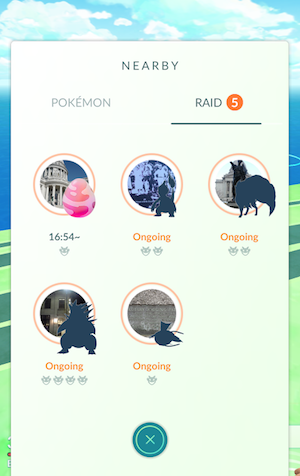 Pokémon GO Raid in der Nähe