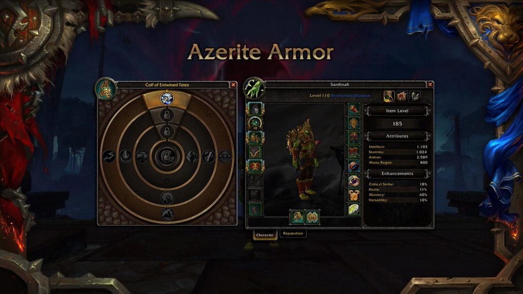 WoW Heart of Azeroth Azerite Armore