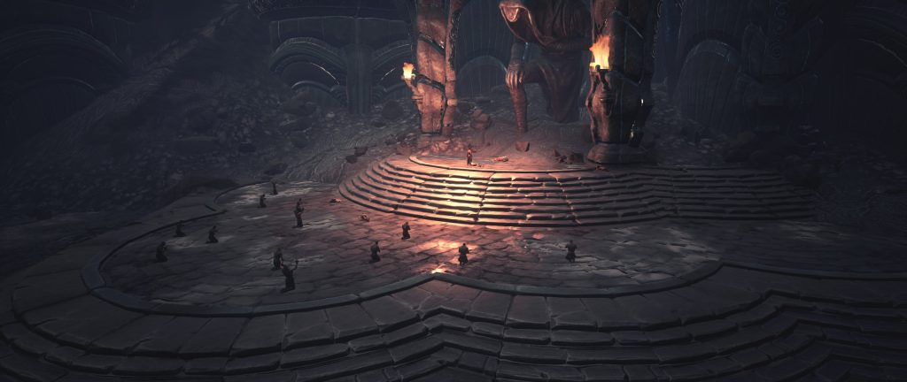 Conan Exiles Screenshot Anhänger des Skelos am Vulkan