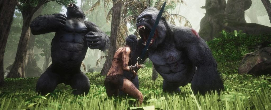 Conan Exiles Screenshot Swamp Exile vs Gorillas Title