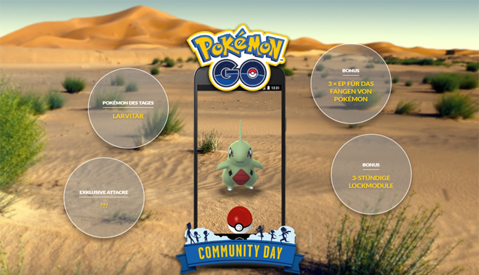 Pokémon GO Larvitar Comm Day Boni