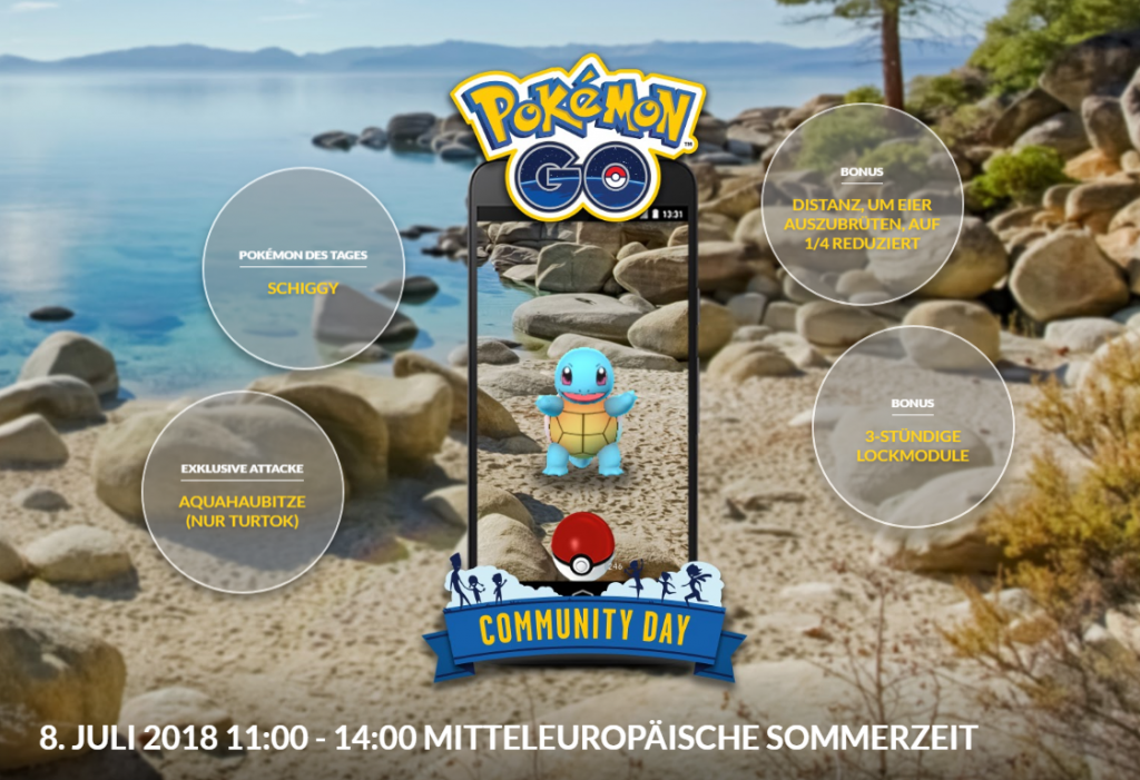 Pokémon GO Comm Day mit schiggy