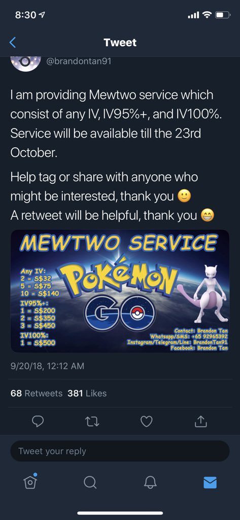Pokémon GO Brandon Tan Service