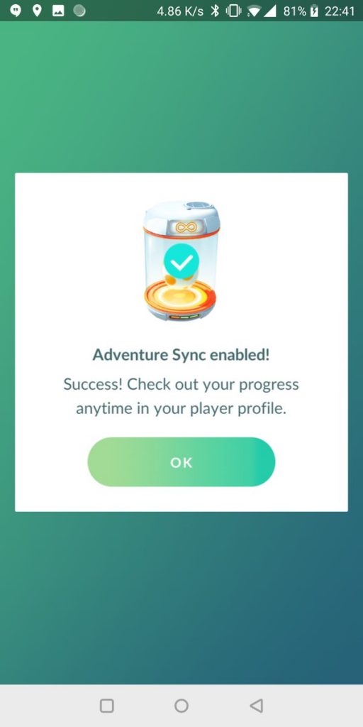 Pokémon GO Abenteuer Sync