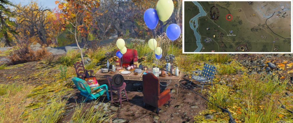 Fallout 76 Verrückter Hutmacher Teeparty mit Fundort