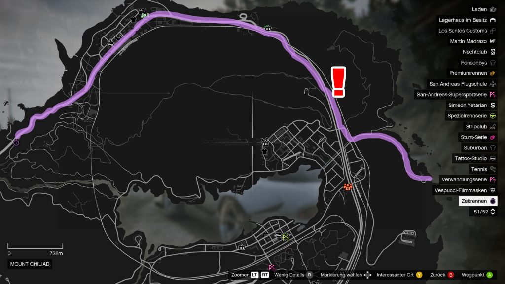 GTA 5 Online Zeitrennen Küste zu Küste Streckenverlauf