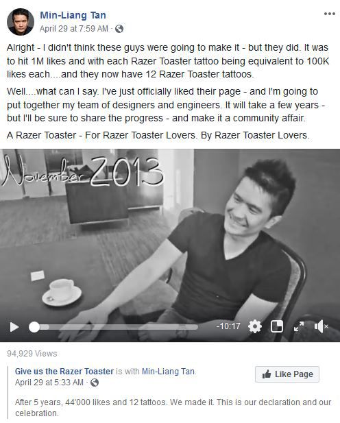 Razer Toaster bestätigt vom RAzer CEO