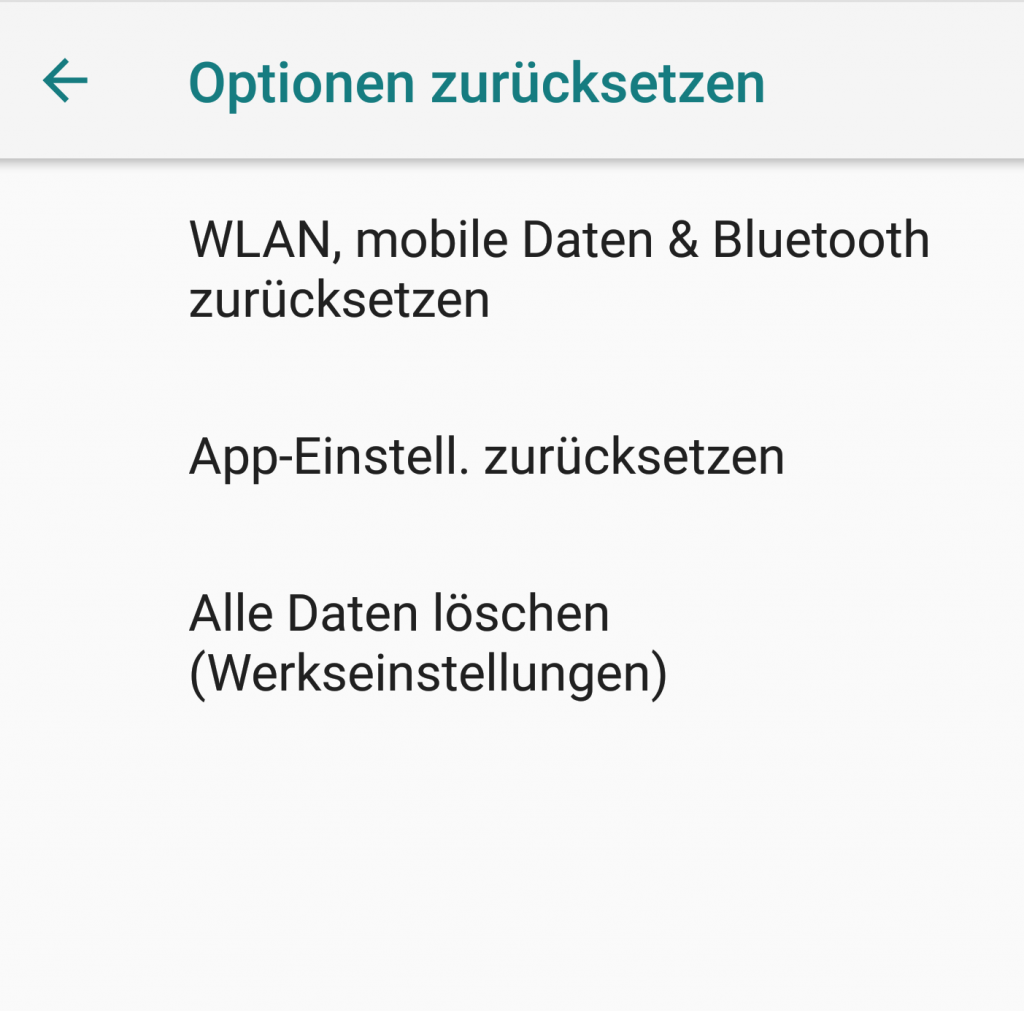 Bluetooth Android Einstellugen zurückssetzen