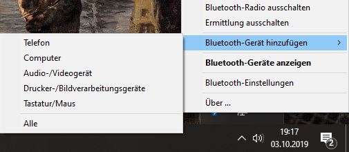 Bluetooth Windows 10 Gerät hinzufügen