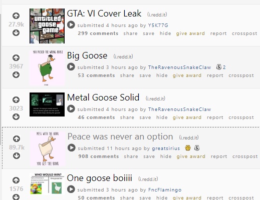 untitled goose game subreddit