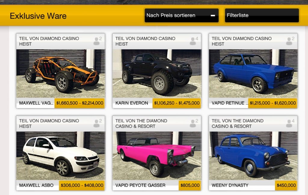 GTA Online Casino Heist Southern San Andreas neue Autos