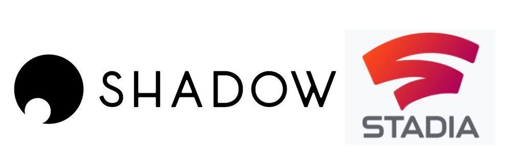 Shadow vs Stadia - hier die Logos der beiden Cloud-Dienste
