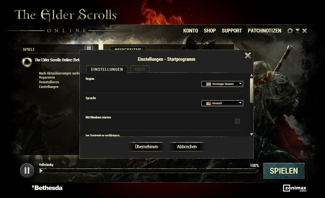 Teso launcher зависает на лоадинг