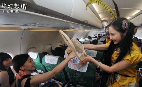 Final Fantasy XIV Promo im Flugzeug