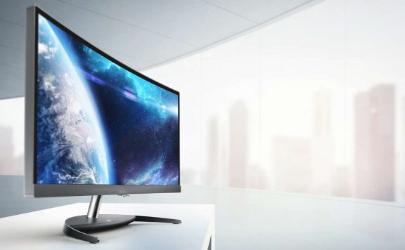 Philips Curved Monitor seitlich
