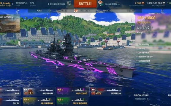 World of Warships Arpeggio Ship Kongo