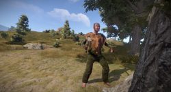 Rust Female Character Model Wood cutting