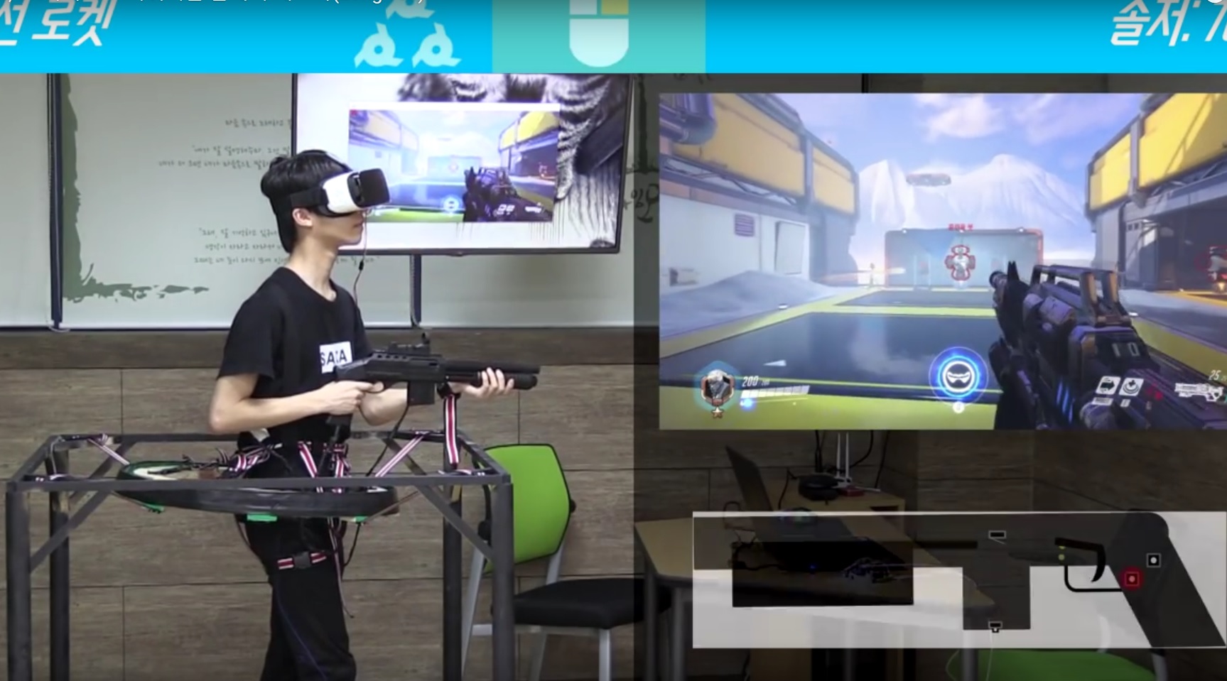 Overwatch VR: Schräge Maschine lässt Spieler als Soldier: 76 spielen