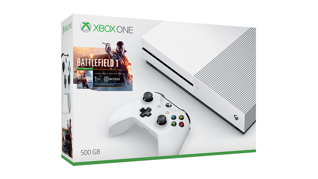 Xbox One S Bundle – mit Battlefield 1, For Honor, Ghost Recon Wildlands für 299€
