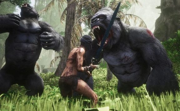Conan Exiles Screenshot Swamp Exile vs Gorillas Title