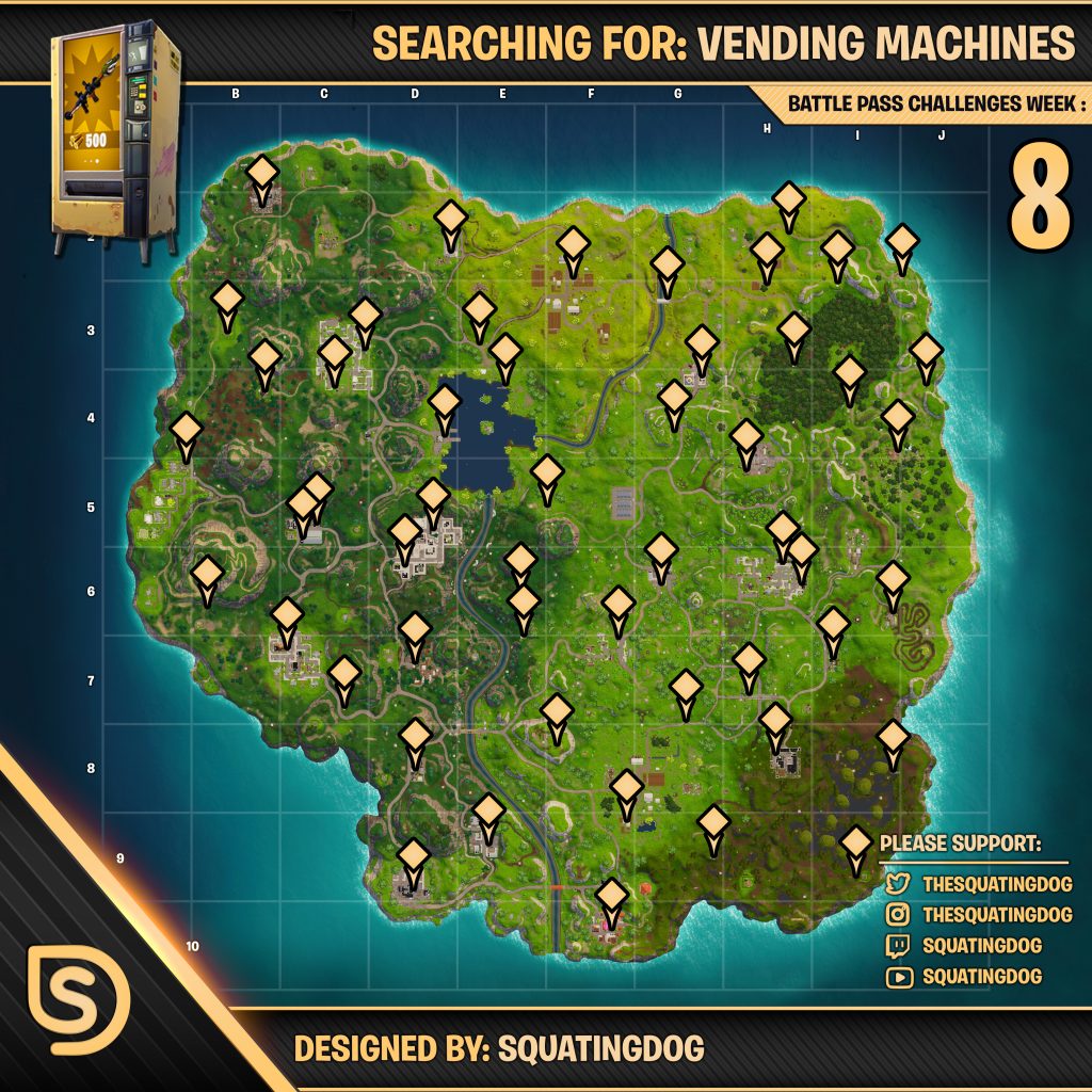 Fortnite: Verkaufsautomaten-Map - Alle Vending-Machines mit Spots