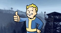 Fallout 76 Landschaft 3 mit Turm und Vault Boy