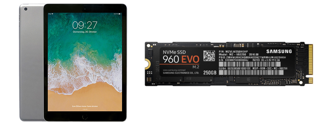 Apple iPad 2018 zum Bestpreis – Samsung 960 EVO M.2 SSD für 77 Euro