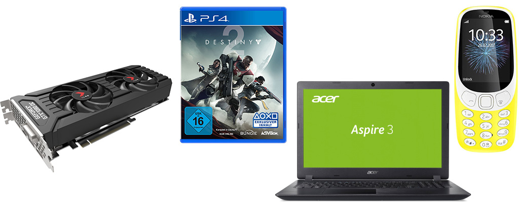 Aktuelle Angebote: Destiny 2 PS4 für 10 Euro, GeForce GTX 1080 für 479 Euro