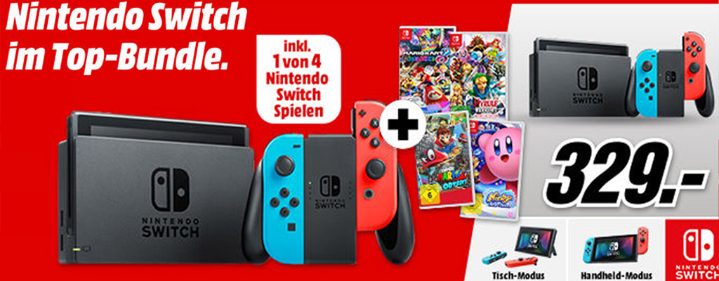 MediaMarkt-Prospekt: Bundle-Angebot für Nintendo Switch, PS4 und Xbox One