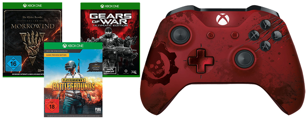 Super-Bundle im Angebot: Xbox Gears of War Controller mit drei Spielen