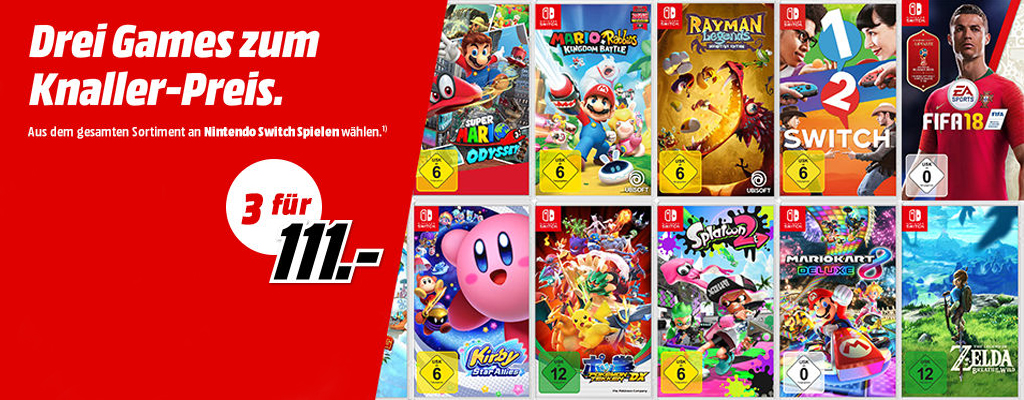 Nintendo Switch Spiele: Spart 80 Euro im MediaMarkt Prospekt