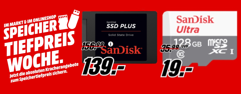 MediaMarkt hat diese SSD und Speicherkarte nur noch kurz im Angebot