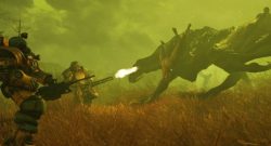 Fallout 76 Power Armor bekämpft Brandbestie Titel