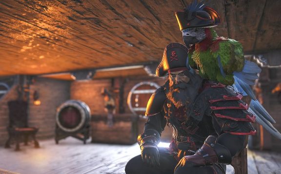 Atlas Pirat mit Papagei