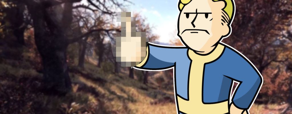Fallout 76 Mittelfinger Vault Boy