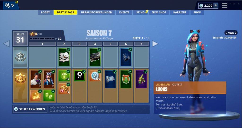 Fortnite Season 7 Battle Pass Aufgaben