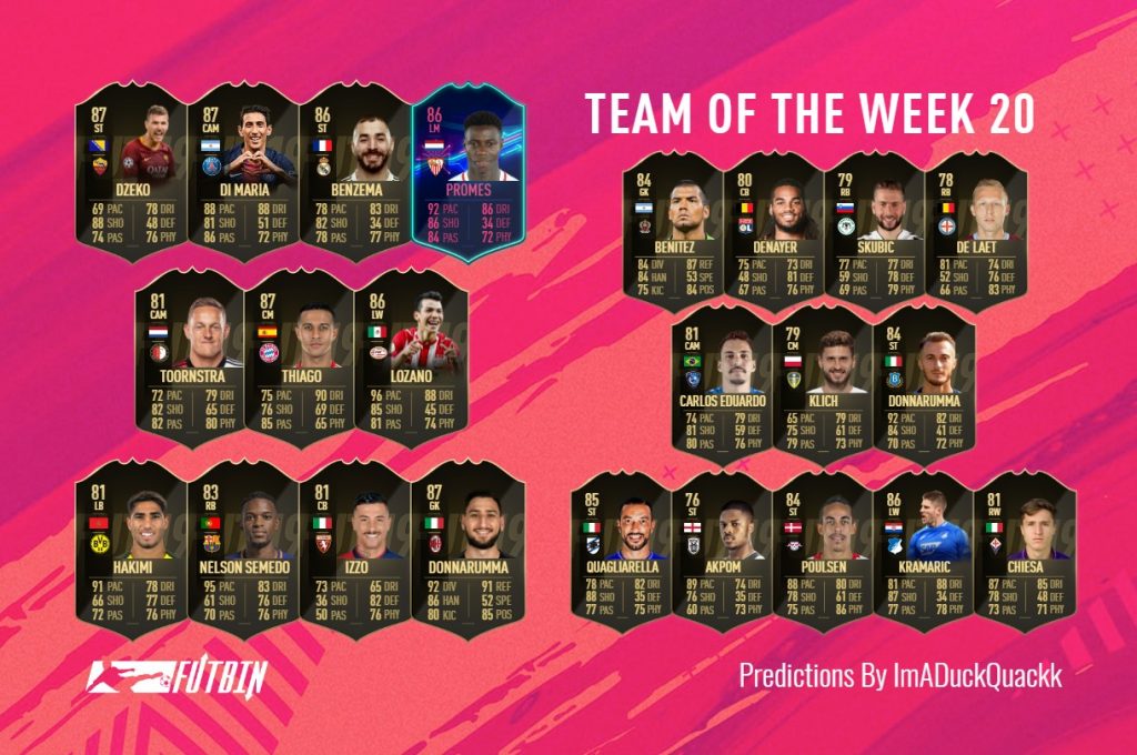 Totw 20 Predictions Fifa 19