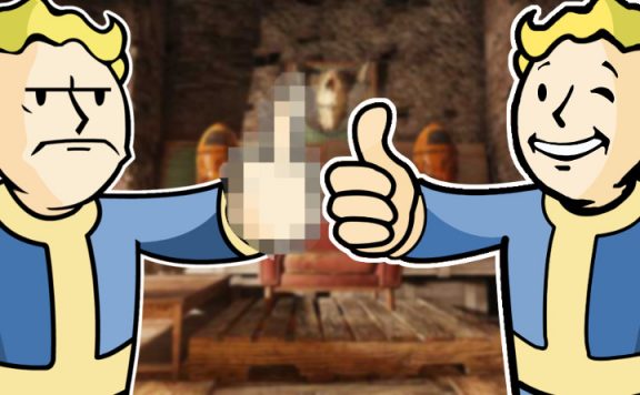 Fallout 76 Thronsaal in den Höhlen Vault Boys finden es gut und schlecht