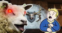 Fallout 76 böses Schaf Sheepsquatch erschreckt vault Boy