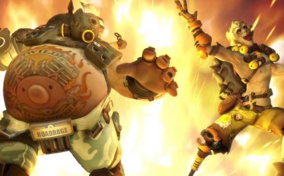 Overwatch Junkrat und Roadhog explodieren in Junkertown Titel