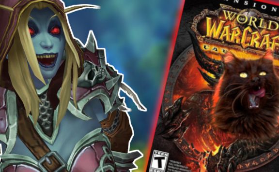 WoW Sylvanas laughing cat meme title