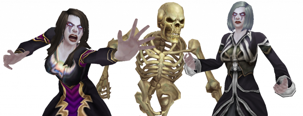 WoW Necromancer with skeletton transparent